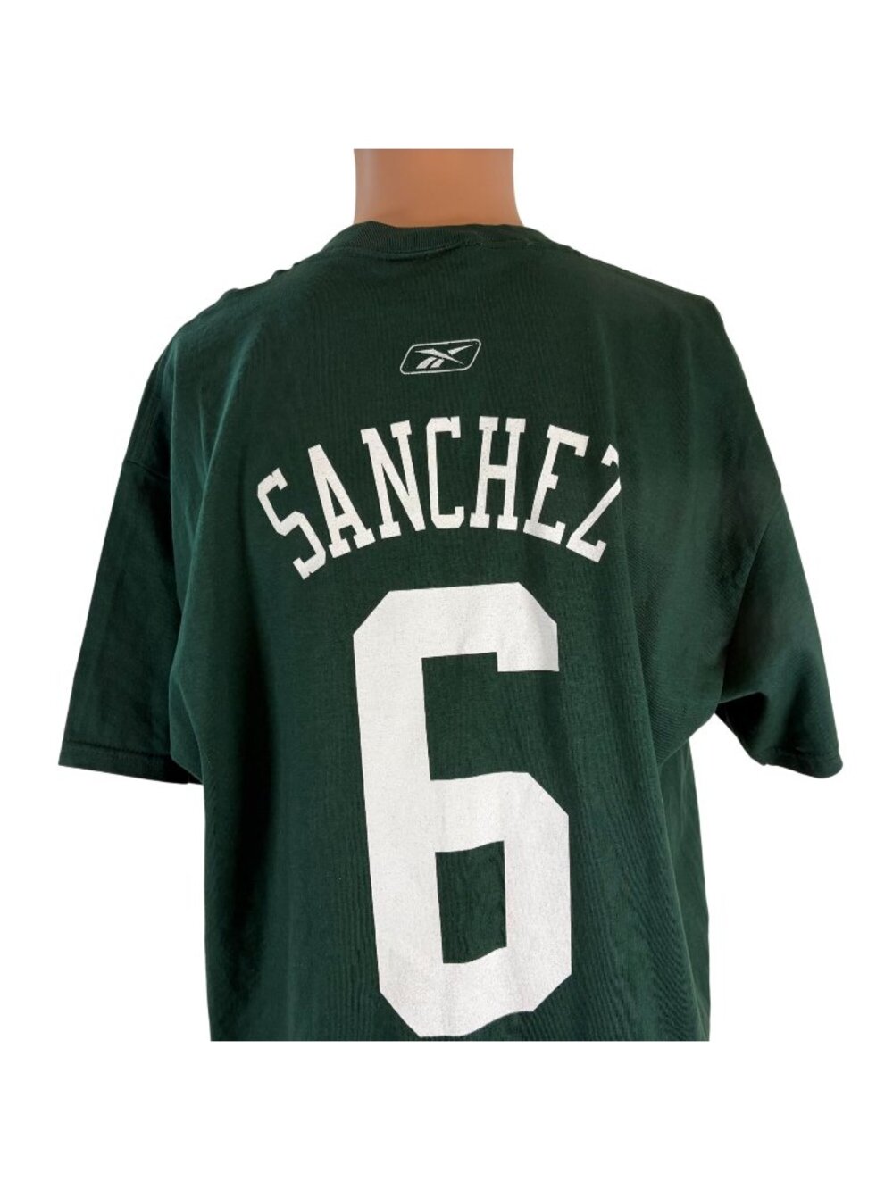 Mark Sanchez Jersey T Shirt Mens Size L Reebok New York Jets NFL Football